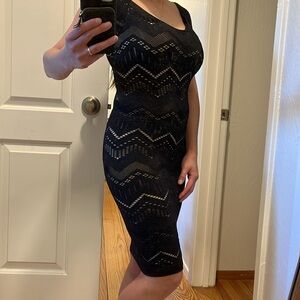 Bebe body clinging dress - black